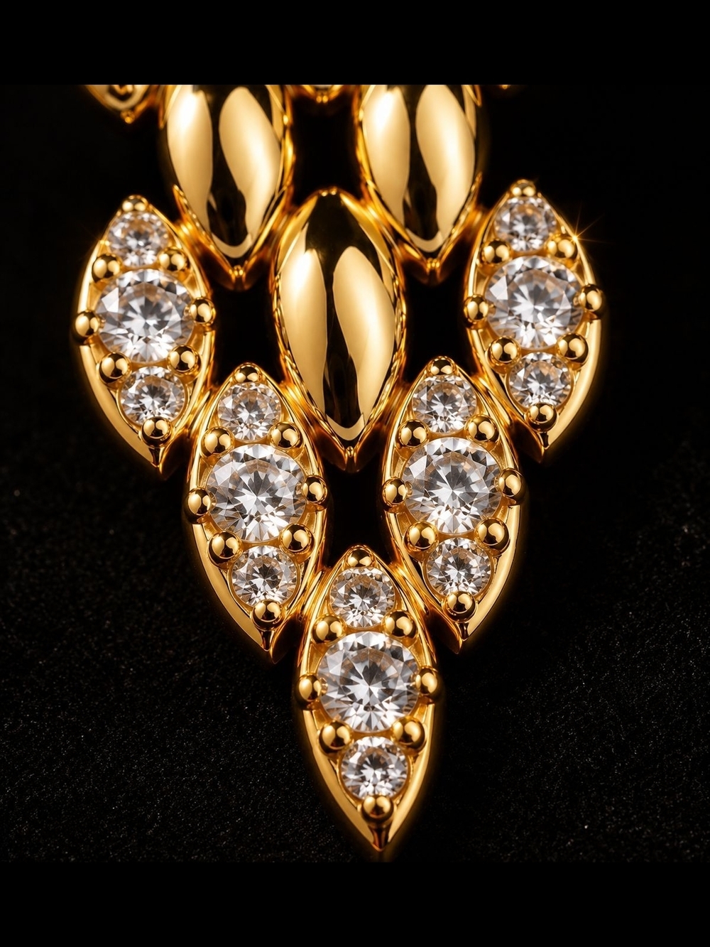 Chunky Elegant Gold Crystal Drop Earrings — image 3 of 8